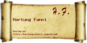 Hartung Fanni névjegykártya